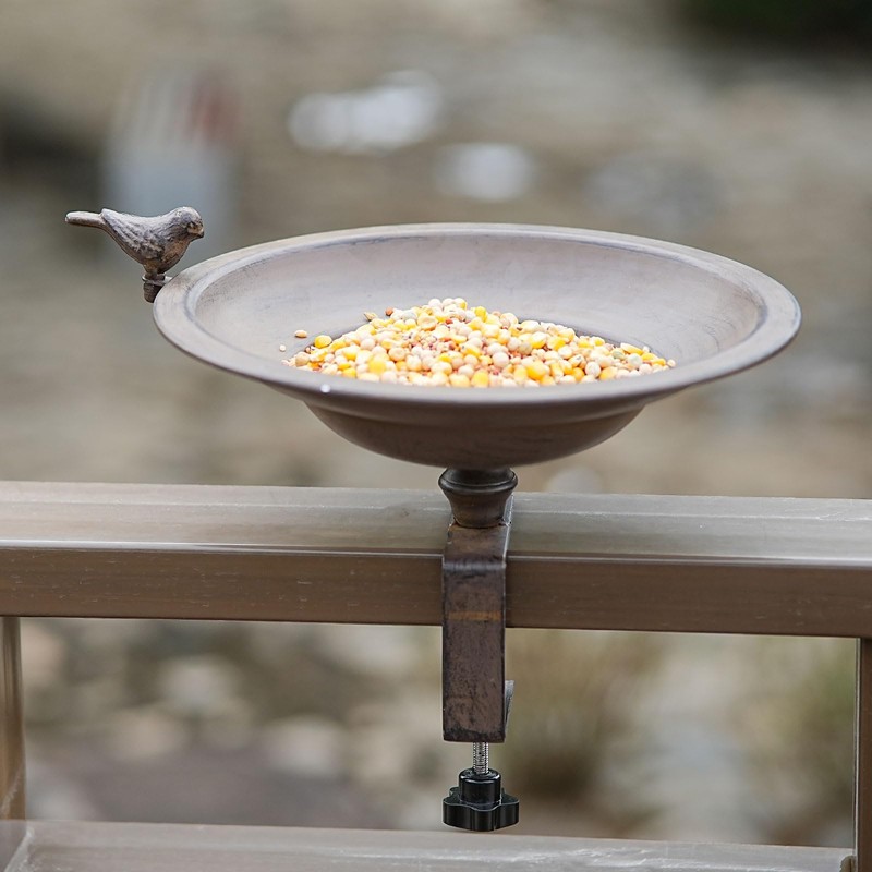 HLQMFHT 12.2 Inchs Diam Deck Bird Bath,Metal Bird Bath for