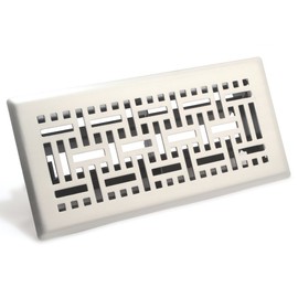 2" X 10" Modern Victorian Floor Register Grille With Dampers - Decorative Grate - HVAC Vent Duct Cover - Satin Nickel
