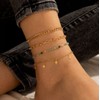 Stocking Stuffers Gifts for Women 4Pcs Star Anklet Beach Boho