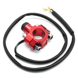 CADUFUELLY Universal Motorcycle Engine Stop Start Kill Switch Button, Heavy Duty ON Off Engine Stop Switch with Mounting Back Plate Replacement for CR125 CRF250 CRF450 XR250 (Red)