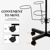 Freestanding Rotating Hat Display Rack: 7-Tiers, 35 Hooks, with Wheels,