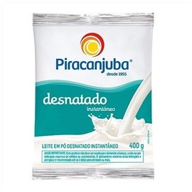 Instant Powdered Skimmed Milk 14.10oz | Leite em Pó Desnatado Instantâneo 400g | Piracanjuba Leite em Po Fit