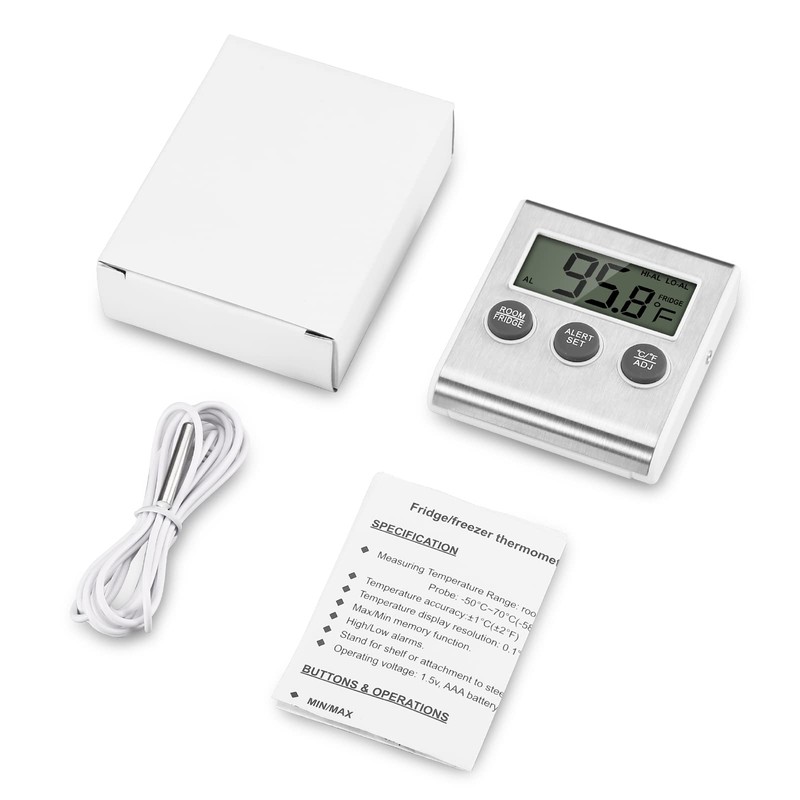 ORIA Refrigerator Thermometer, Digital Fridge Thermometer with High Low Temperature