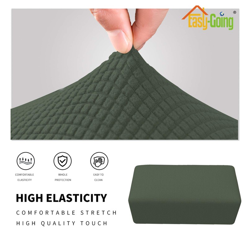 Easy-Going Funda otomana elástica fácil de Usar, Taburete de Almacenamiento