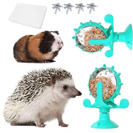 Enochainchin Small Animal Treat Ball Toy, 360° Rotating Hedgehog Toys with Suction Cup, Hedgehog Enrichment Toys, Hedgehog Supplies, Hedgehog Cage Toys, Rat Enrichment Toys, Hamster Toys