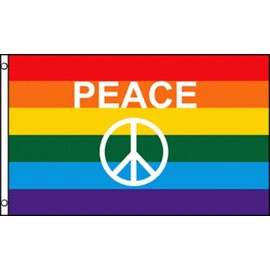 RFCO Rainbow Peace Sign 3'x5' Polyester Flag