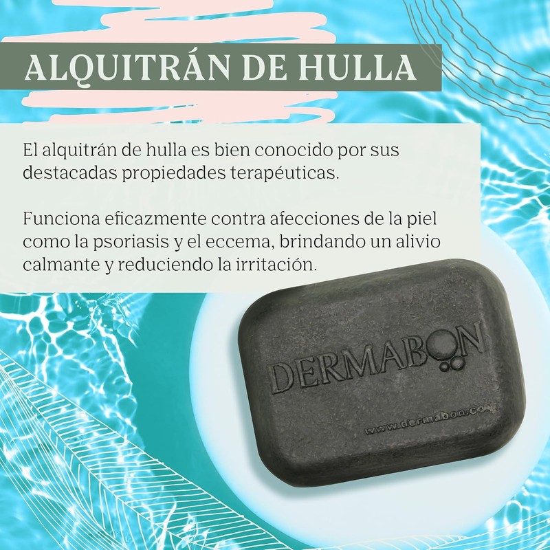 Jabón de Alquitrán para Psoriasis y Eccema, Barra Medicada 2.50