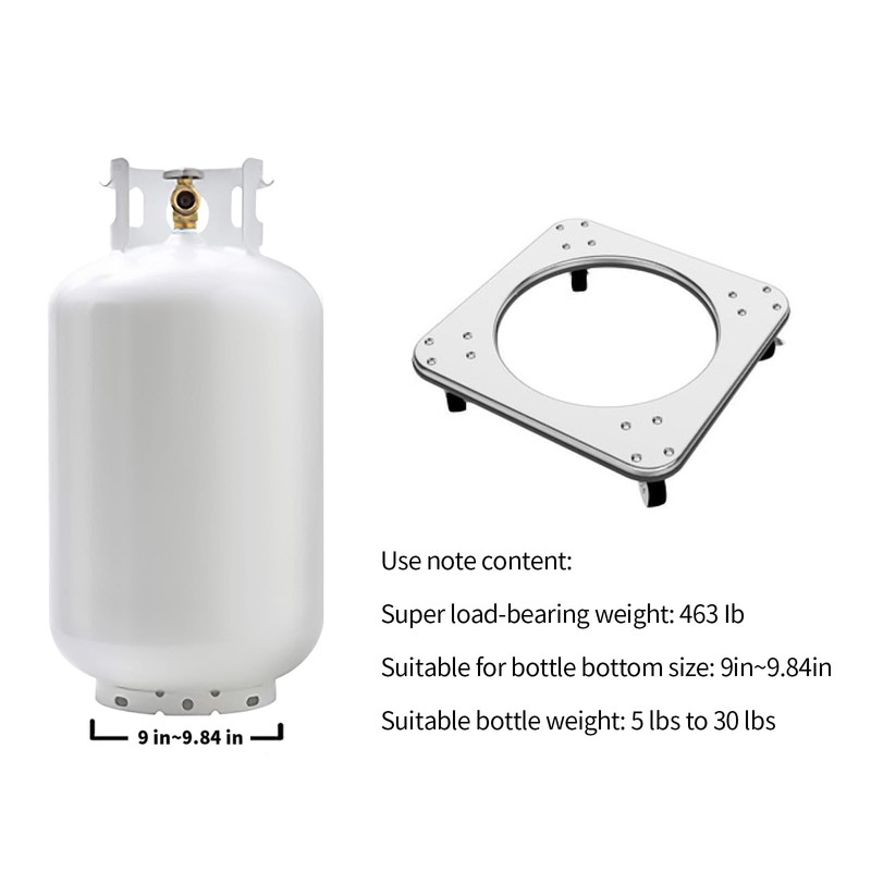XIEEIX Movable Propane Cylinder Base, Fixed Propane Tank Tray with