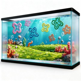 Aquarium Background & Fish Tank Background Stickers – Cartoon Style, Self-Adhesive, Easy to Install–Vibrant Underwater Aquarium Decorations, Aquatic Plant Pattern, 35.4 x 17.7 inches / 90 x 45 cm