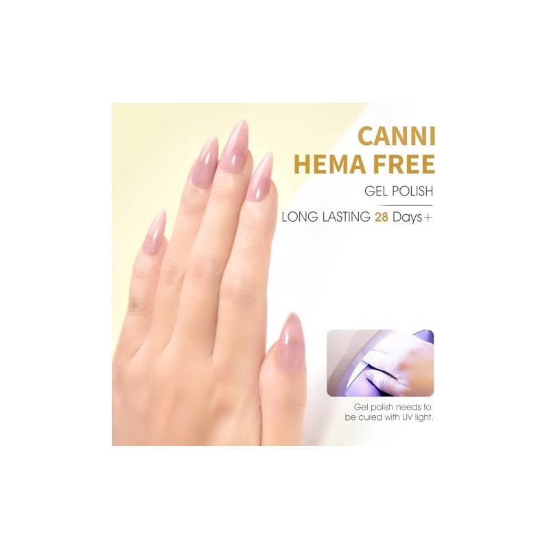CANNI- Esmalte de uñas en gel rosa nude, 1 pieza