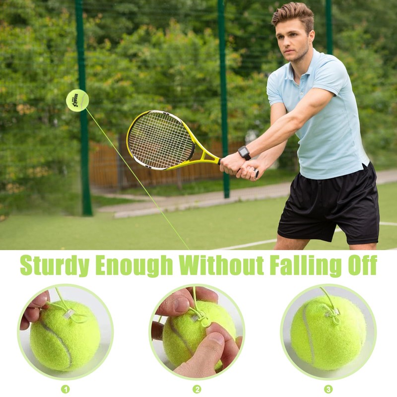 Snowtain 5 Pcs Tennis Ball and String Replacement, Self Practice