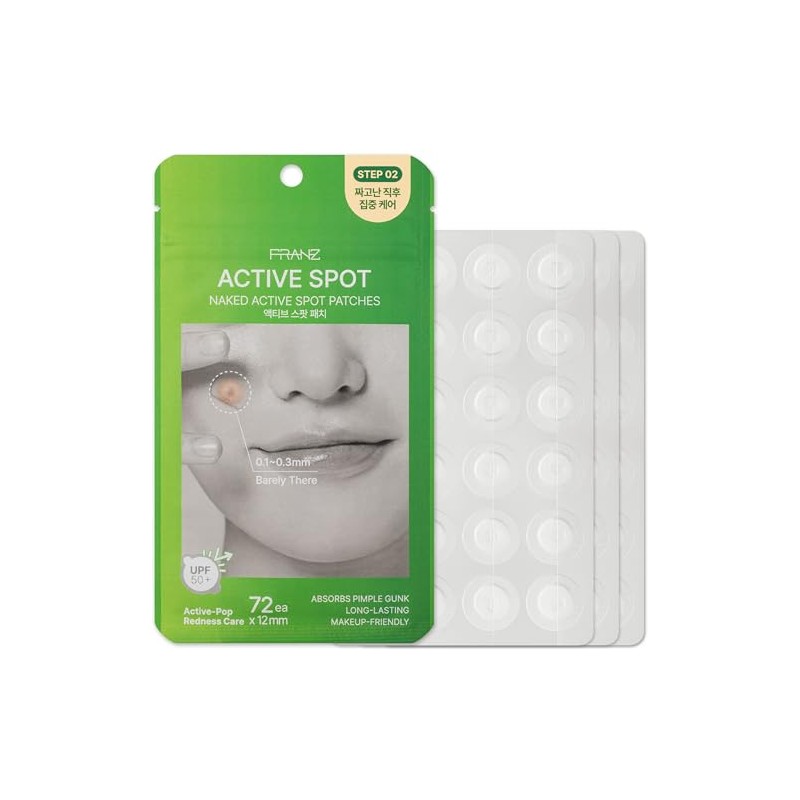 FRANZ Naked Active Spot Patches - Hydrocolloid Pimple Treatment