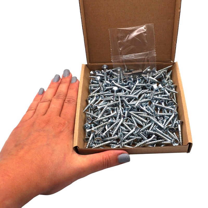 SKIR'CO Pack of 200 Galvanised Steel Wood Screws 4.5 x