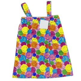 macaron+me Plush Spa Wrap and Towel Neon Smiles X Small, 4-5 Years