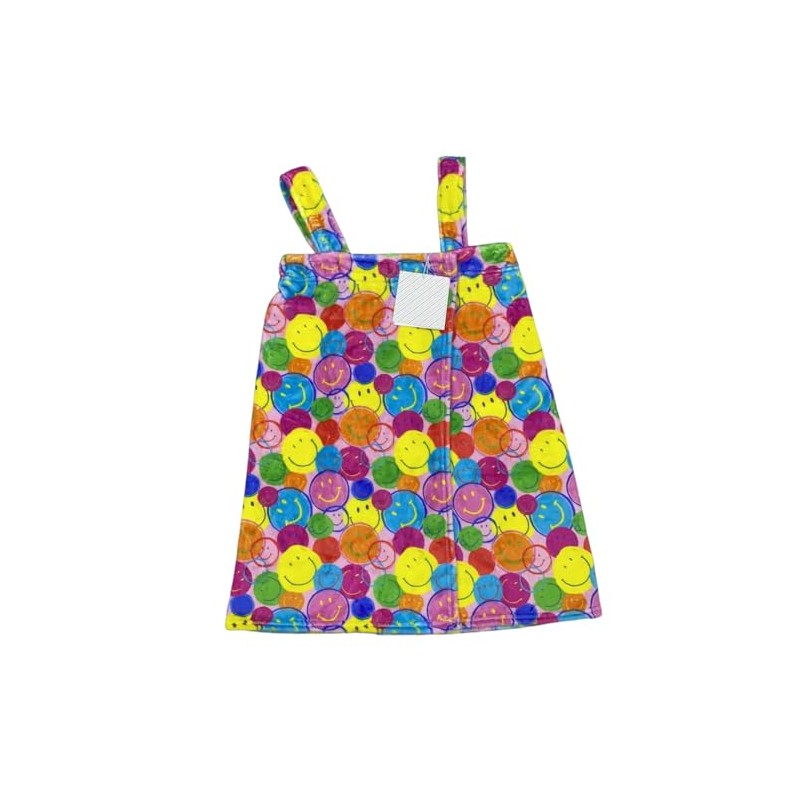 macaron+me Plush Spa Wrap and Towel Neon Smiles X Small,