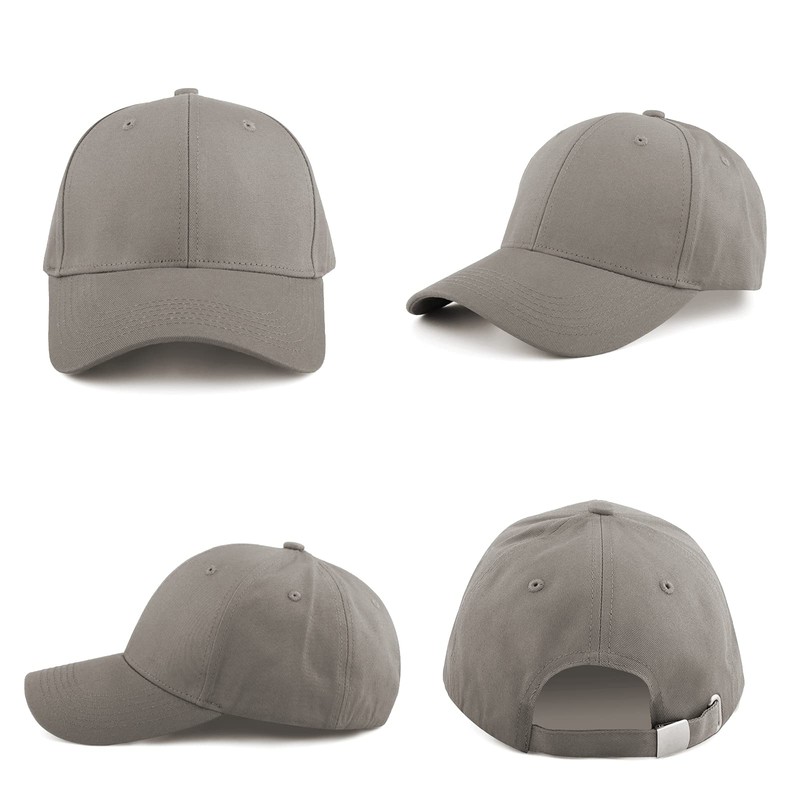KELOYI Baseball Cap Unisex Grey Baseball Cap Adjustable Breathable Cap