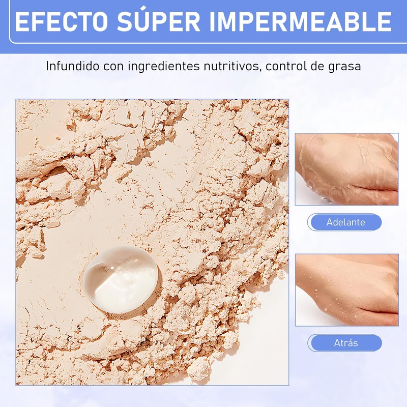 LUSCOR Polvos Compactos Maquillaje, Polvos mate, polvos compactos con control