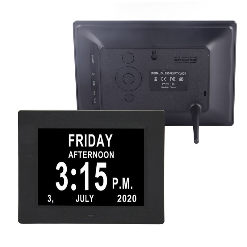 Digital Day Clock 7 Inch Auto Dimmable Clock with Unabbreviated