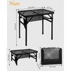 Honagu Folding Grill Table, Height Adjustable Metal Picnic Outdoor Table,
