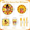 Pickmesh 400 Pcs Turkey Thanksgiving Party Supplies Include Disposable Paper