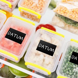 Black Rectangular Stickers 7.6 x 5 cm Colour Code Labels Vinyl Name Tags Sticker Waterproof Removable Roll of 300