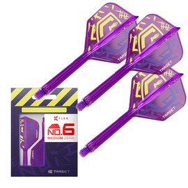 TARGET Darts Luke Littler World Champion K Flex Flights and Shaft System, No.6 | The Nuke 2025 Edition Kflex, All In One Integrated Flights and Shafts (Pack of 3) – Medium, 33mm