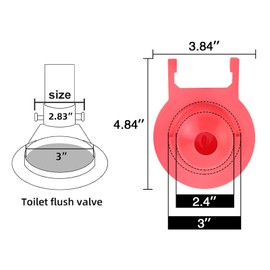 Toilet Flapper 3 inch for TOTO, Compatible G-Max, THU138S, THU175S, THU331S Toilet Stopper Flapper Replacement, Toilet Rubber Flapper, Oversized Sealing Easy to Install Red