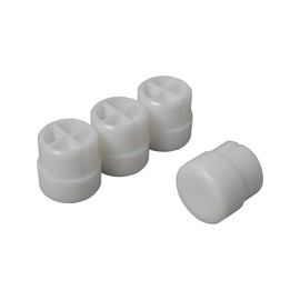 AlveyTech Plastic Tip for The Stabilizing Post - Fits The Razor Crazy Cart (V1+) - White Plastic Replacement Set for Kids E-Kart, Heavy Duty Parts for Electric Crazy Scooter Cart 4-Pack