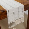 FEXIA FEXIA Boho Macrame Table Runner 36 Inches Long Cream
