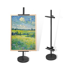 UriMaxa Adjustable Tabletop Easel Stand, Metal Easels for Display, Picture Frame Stand with Heavy Duty Round Base & Non-slip Pads, for Picture, Artwork, Photos,Signs (30in)