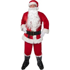 Superior Deluxe Christmas Santa Claus Suit Men's Costume 2XL 50-52 Red