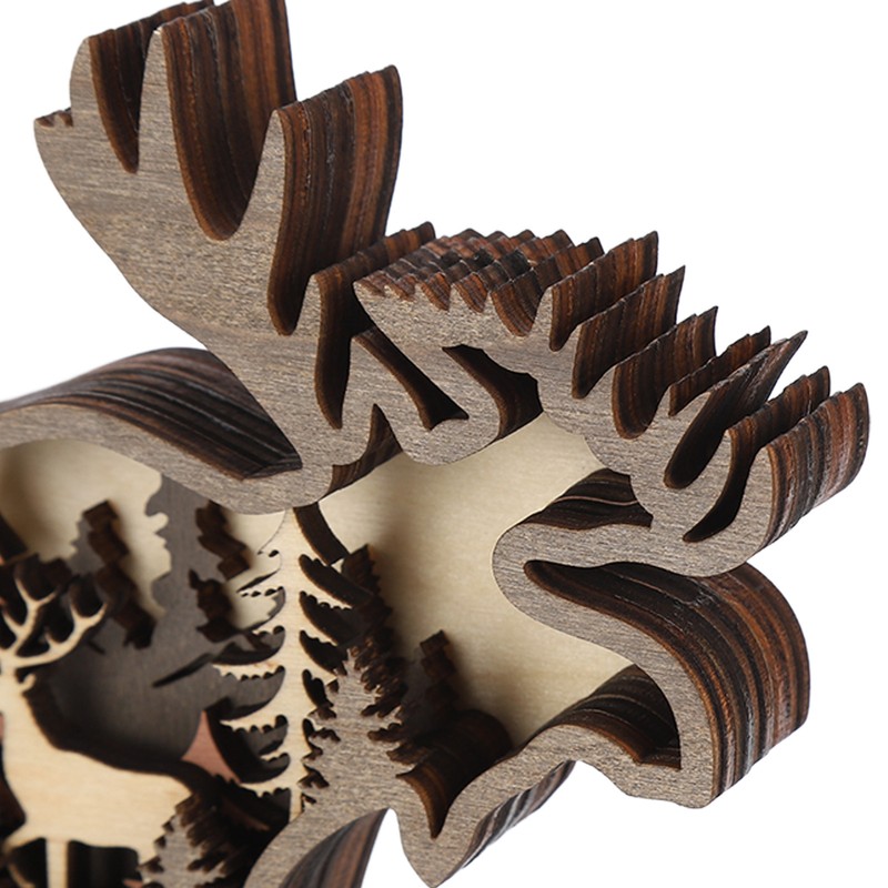 3D Wood Carving Animal Multi Layer Forest Animal Wood Carving