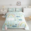Kids Kawaii Comforter Set For Girls Boys Queen Rainbow Moon