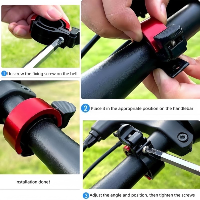 Bicycle Bell for Handlebar, Aluminum Hidden Design, 22mm Road Mountain