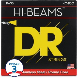 DR Strings LR-40 Hi-Beam Stainless Steel Bass Guitar Strings - .040-100 Light