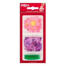 dekora- Fiori di Carta di Wafer per Decorazione di Torte, Cupcakes o Altri Dessert, Multicolore