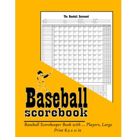 scorebook baseball softball: baseball scorebook large print, Simple baseball stats book, Baseball Scorekeeper Book: Baseball Scorekeeper Book with ... Players, Large Print 8.5 x 11 in