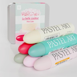 Paquete de 6 pasteles al óleo jumbo (14 x 84 mm), pasteles al óleo suaves con colores vibrantes, gran mezcla y capas, lápices de colores pastel para artistas profesionales y aficionados, pastel rosa