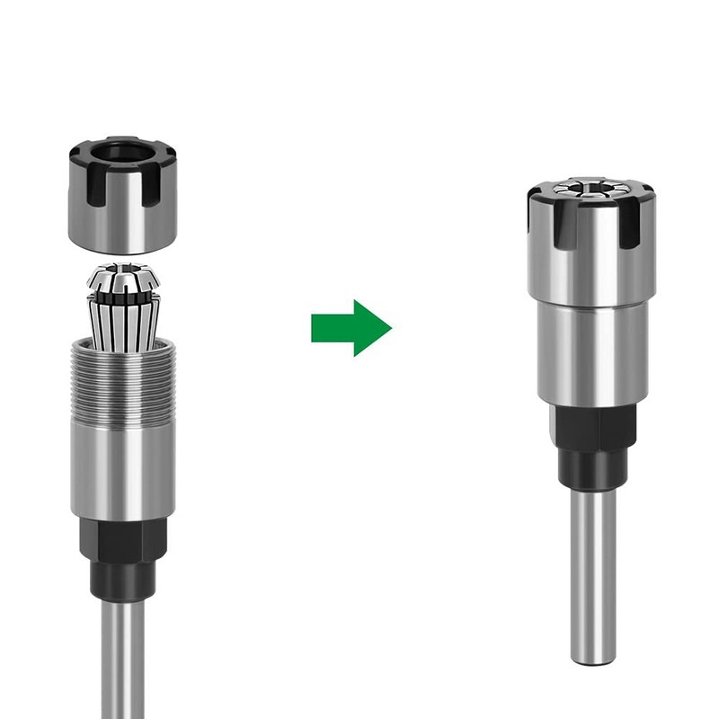 PRATYAHARA 1/4 Inch ER16 Router Collet Adapter Extension Chuck Rod