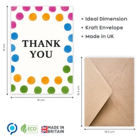 Giftinghouse 24 Thank You Cards Multipack with Envelopes - Paint Swatch Thank You Teacher Cards, Wedding, Kids, Christmas Fully recyclable - Made in the UK