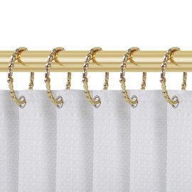 Utopia Alley Shower Hooks - Shower Curtain Rings for Bathroom - Rust Proof Shower Curtain Hooks for Shower Curtain or Liner - Set of 12, Gold