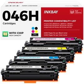 046H 046 Toner Cartridge 4-Pack MF733Cdw High Yield Replacement Compatible with Canon 046 046H Toner Color imageCLASS MF733Cdw MF731Cdw MF735Cdw LBP654Cdw Laser Printer Ink - Black Cyan Yellow Magenta