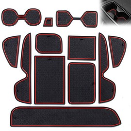 MZY LLC 12PCS/Sets Rav4 Accessories for Toyota RAV4 2019-2025, Cup Holder Protector for Car, Center Console Liners, Door Pocket Mats, Interior Protection (Red)