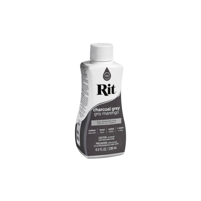 Rit Dye 88620 Charcoal Grey Liquid Dye 8 oz,
