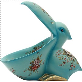 Poly Resin Big Mouth Pelican Statue Figurine, Creative Big Mouth Pelican Decoration,Home Decoration,Bowl Snack Tray etc