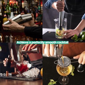 Homestia Boston Shaker Set Mixology Bartender Kits Bar Tool Set, Stainless Steel Martini Shaker Set, 12 Pcs Cocktail Bartending Kits Barware Bartender Sets for Home Bar Party (Silver)