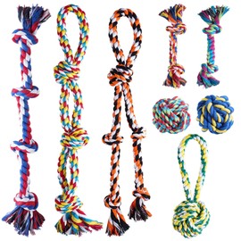 Aitmexcn Dog Rope Toys for Large and Medium Aggressive Chewers, 8 Pack Heavy Duty Dog Rope Toy for Large Dog, Dental Cleaning Dog Chew Toys, Dog Tug Toy for Boredom, 100% Cotton Indestructible Dog Toy