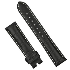 BandR Bands Black 'Gator Watch Band for Bell & Ross Original Vintage BR123/BR126 w/White  - Standard, 22MM