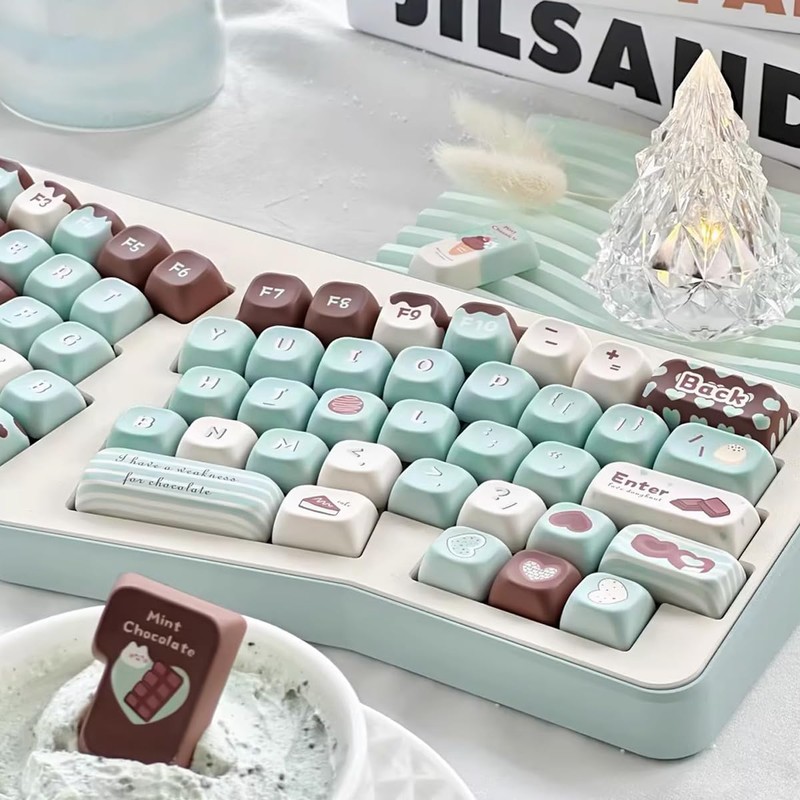 mintcaps PBT Keycaps - Coffee Cute Keycaps 60% 65% 75%