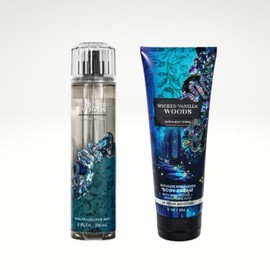 Bath & Body Wicked Vanilla Woods Fine Fragrance Mist 8 fl. oz. and Body Cream 8 oz. Gift Set (Packaging Styles May Vary)
